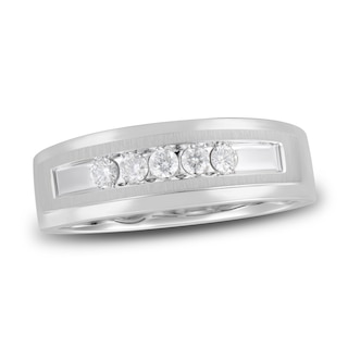 Chosen Men's Diamond Wedding Band 1/4 ct tw Round 14K White Gold