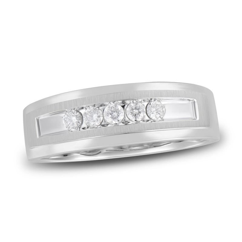 Main Image 1 of Chosen Men's Diamond Wedding Band 1/4 ct tw Round 14K White Gold