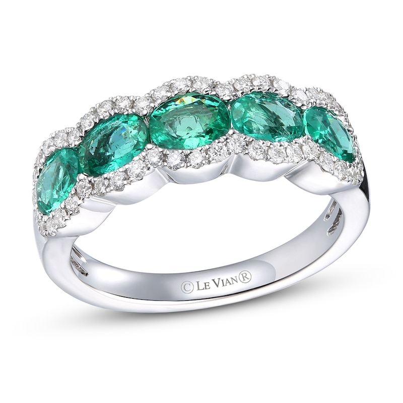 Le Vian Natural Emerald Ring 1/3 ct tw Diamonds 14K Vanilla Gold