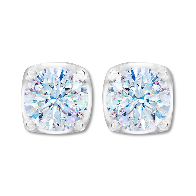 THE LEO First Light Diamond Solitaire Earrings Round 3/4 ct tw 14K White Gold (I1/I)