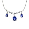 Thumbnail Image 0 of Jared Atelier Oval-Cut Natural Tanzanite & Diamond Necklace 2-7/8 ct tw Platinum 17"