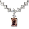 Thumbnail Image 0 of Jared Atelier Natural Rectangle-Cut Morganite & Diamond Necklace 40-1/4 ct tw Platinum 17"