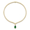 Thumbnail Image 0 of Jared Atelier X Shy Pear-Shaped Natural Emerald & Diamond Tennis Necklace 28-1/3 ct tw 18K Yellow Gold 17"