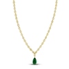 Thumbnail Image 1 of Jared Atelier X Shy Pear-Shaped Natural Emerald & Diamond Tennis Necklace 28-1/3 ct tw 18K Yellow Gold 17"