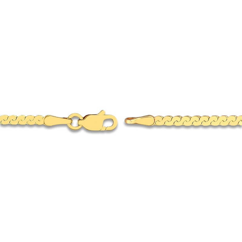 Solid Serpentine Chain Necklace 14K Yellow Gold 20" 2.07mm
